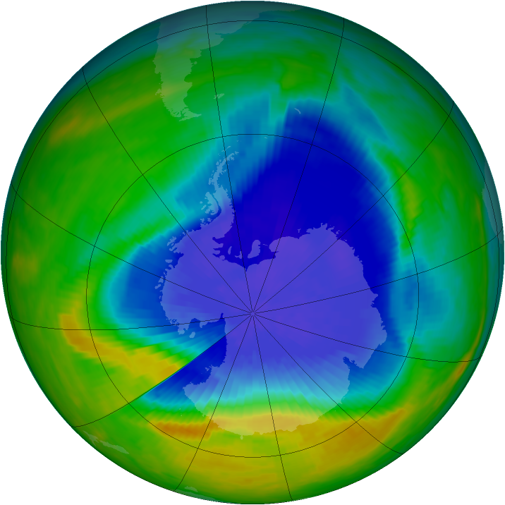 Antarctic ozone map for 04 October 1985